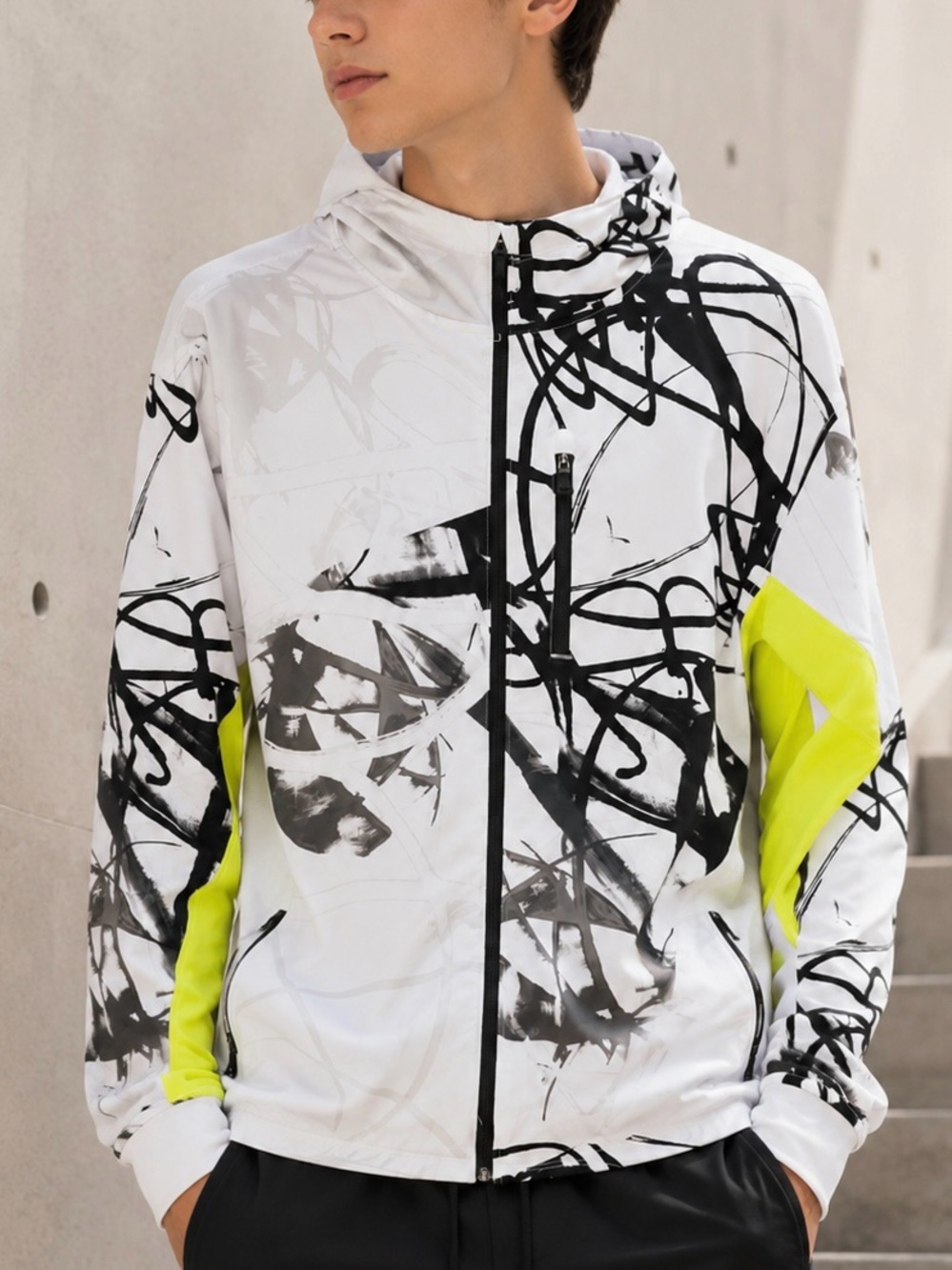 Under Armour HeatGear White Abstract Graphic Full Zip Performance Hoodie